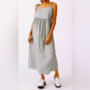 Urban Renewal Tie Shoulder Gray Vintage Cotton Maxi Dress